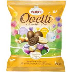 Crispo ovetti di cioccolato al latte e nocciola busta 130 g