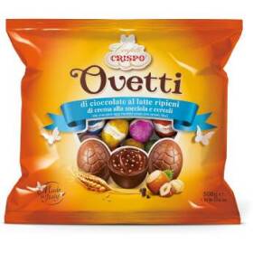 Crispo ovetti di cioccolato al latte ripieni di crema alla nocciola e cereali 500 g