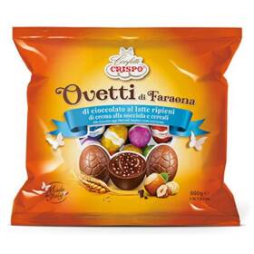 Crispo ovetti di faraona cioccolato al latte ripieni di crema alla nocciola e cereali 500 g