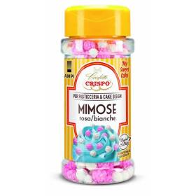 Crispo mimose di zucchero rosa/bianche decorazioni per pasticceria e cake design 60 g