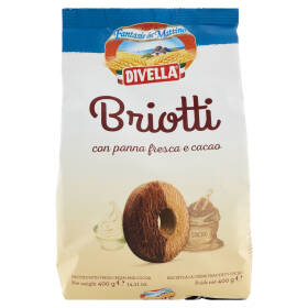 Divella Fantasie del Mattino Briotti con panna fresca e cacao 400 g