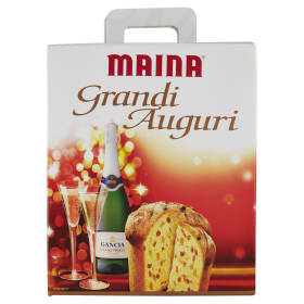 Maina Grandi Auguri Gran Panettone 750 g - Gancia Grand Reale 75 cl