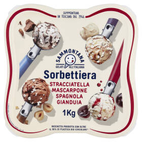 Sammontana Sorbettiera Stracciatella, Mascarpone, Spagnola, Gianduia 1 Kg