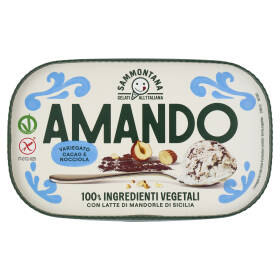 Sammontana Amando Gelato alla Vaniglia, Variegato al Cacao e Nocciola 400 g