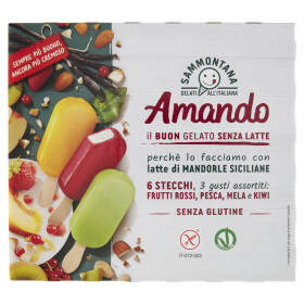 Sammontana Amando 6 Stecchi Frutti Rossi, Pesca, Mela e Kiwi 6 x 55 g