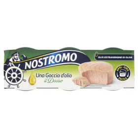 Nostromo Una Goccia d'Olio il Deciso Tonno Pinne Gialle all'Olio Extravergine di Oliva 3 x 65 g