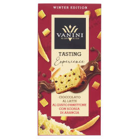 Vanini Tasting Experience Cioccolato al Latte al Gusto Panettone con Scorza di Arancia 75 g