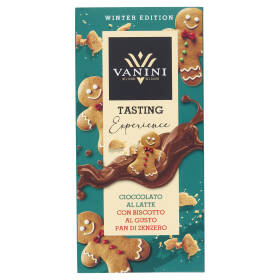 Vanini Tasting Experience Cioccolato al Latte con Biscotto al Gusto Pan di Zenzero 75 g