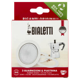 Bialetti 3 Guarnizioni & Piastrina 3-4 tazze