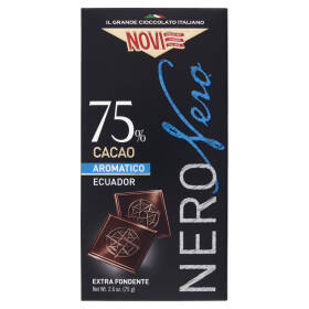 Novi NeroNero 75% Cacao Aromatico Ecuador Extra Fondente 75 g