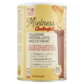 Ambrosoli Mielness Protein Latte, Miele e Cacao 260 g