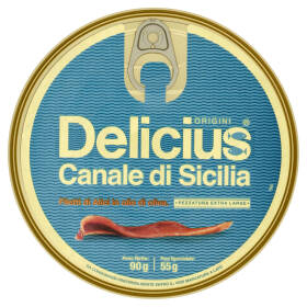 Delicius Origini Canale di Sicilia Filetti di Alici in olio di oliva 90 g
