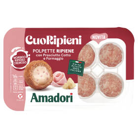 Amadori CuoRipieni Polpette Ripiene con Prosciutto Cotto e Formaggio 0,216 kg