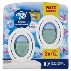 Ambi Pur Bagno Profumatore per Ambienti Elimina e Previene gli Odori, Risveglio Primaverile 2x7,5 ml