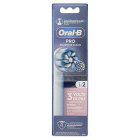Oral-B Testine di Ricambio Pro Sensitive Clean Bianche Spazzolino Elettrico Denti Ricaricabile 2 pz