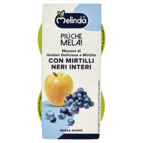 Melinda Più che Mela! Mousse di Golden Delicious e Mirtillo con Mirtilli  Neri Interi 2 x 100 g