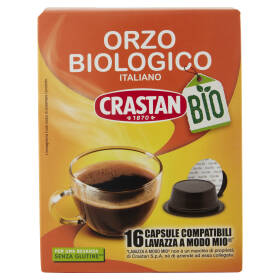 Crastan Bio Orzo Biologico Italiano Capsule Compatibili Lavazza A Modo Mio* 16 x 2,5 g