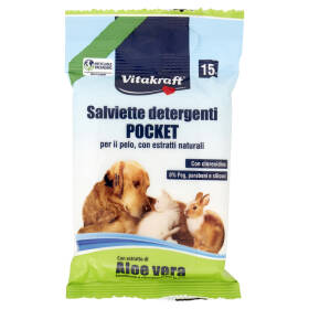 Vitakraft Salviette detergenti Pocket Aloe vera 15 pz