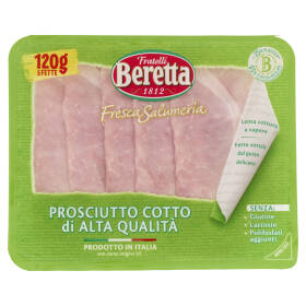 Fratelli Beretta Fresca Salumeria Prosciutto Cotto di Alta Qualità 120 g