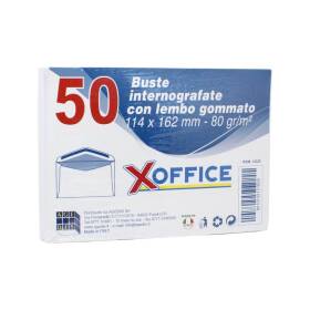 50 buste bianche commerciali xoffice c6 misura 114 x 162mm