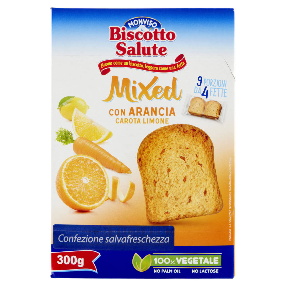 Monviso Biscotto Salute Mixed con Arancia Carota Limone 300 g