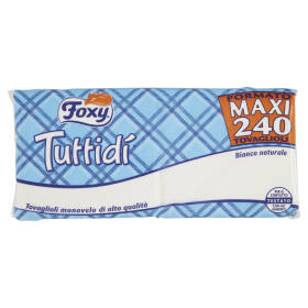 Foxy TuttiDì Maxi 240 Tovaglioli Monovelo 33x33 bianco naturale