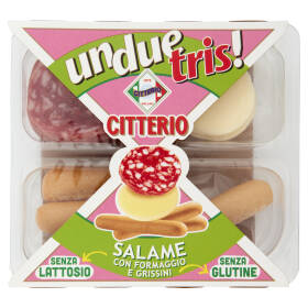 Citterio unduetris! Salame con Formaggio e Grissini Senza Lattosio Senza Glutine 80 g