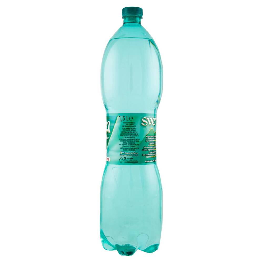 SVEVA Acqua minerale Effervescente naturale, Bottiglia di plastica, 1,5 l  (confezione 6 bottiglie) - Acqua in Bottiglia