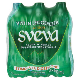 SVEVA, Acqua Minerale Effervescente Naturale 0,5L x 6 (PET)