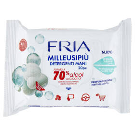 Fria Milleusipiù Detergenti Mani Formula 70% alcol Effetto Igienizzante 20 pz