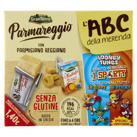Parmareggio l'ABC della merenda con Parmigiano Reggiano e Tarallini Senza Glutine