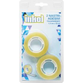 2 nastri adesivi scotch trasparente 1,5cm x 33mt