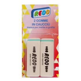 Redo 2 gomme in caucciu' bianche per matite in grafite