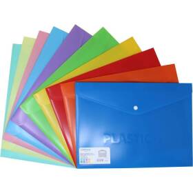 Busta porta documenti con bottone formato a4, colori pastello assortiti xoffice