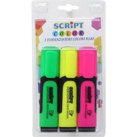 Evidenziatori script colori fluo 3pz