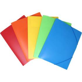Cartella porta documenti a4 con elastico a 3 lembi, colori assortiti
