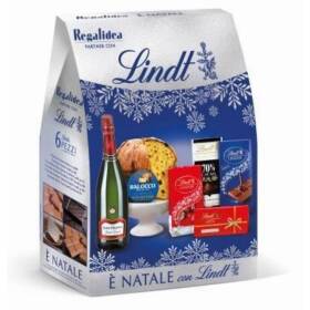 Regalidea scatola e' natale con lindt con panettone 6 pezzi