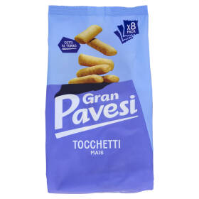 Gran Pavesi Snack Tocchetti, Snack al Mais Cotti al Forno, Senza Olio di Palma, 8 Pacchetti 256g