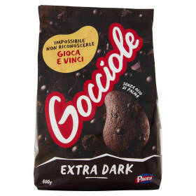 Pavesi Gocciole Extradark Biscotti con Gocce di Cioccolato Extra Fondente 400g