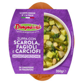 DimmidiSì Zuppa con Scarola, Fagioli e Carciofi Monoporzione 350 g