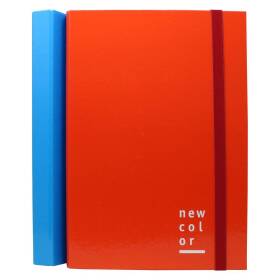 Cartella portaprogetti con fettuccia piatta in tinta, dorso 3cm