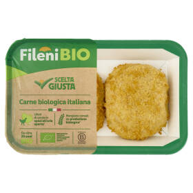 Fileni Bio Cordon Bleu Bio con Cotto di Pollo, Mozzarella e Formaggio Bio 0,250 kg