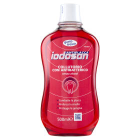 Iodosan Antiplacca Collutorio con Antibatterico per Pulizia Denti e Protezione Gengive 500 ml
