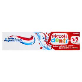 Aquafresh Piccoli Denti dentifricio igiene orale bambini 1-5 anni protegge dalle carie menta 50 ml