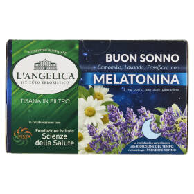 L'Angelica Tisana in Filtro Buon Sonno Camomilla, Lavanda, Passiflora con Melatonina 15 Filtri 30 g