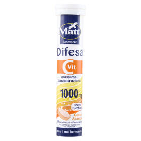 Matt Benessere Difesa Vit C 1000 mg 20 compresse effervescenti 80 g