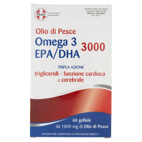 Matt Divisione Pharma Olio di Pesce Omega 3 EPA/DHA 3000 60 gellule 76,5 g