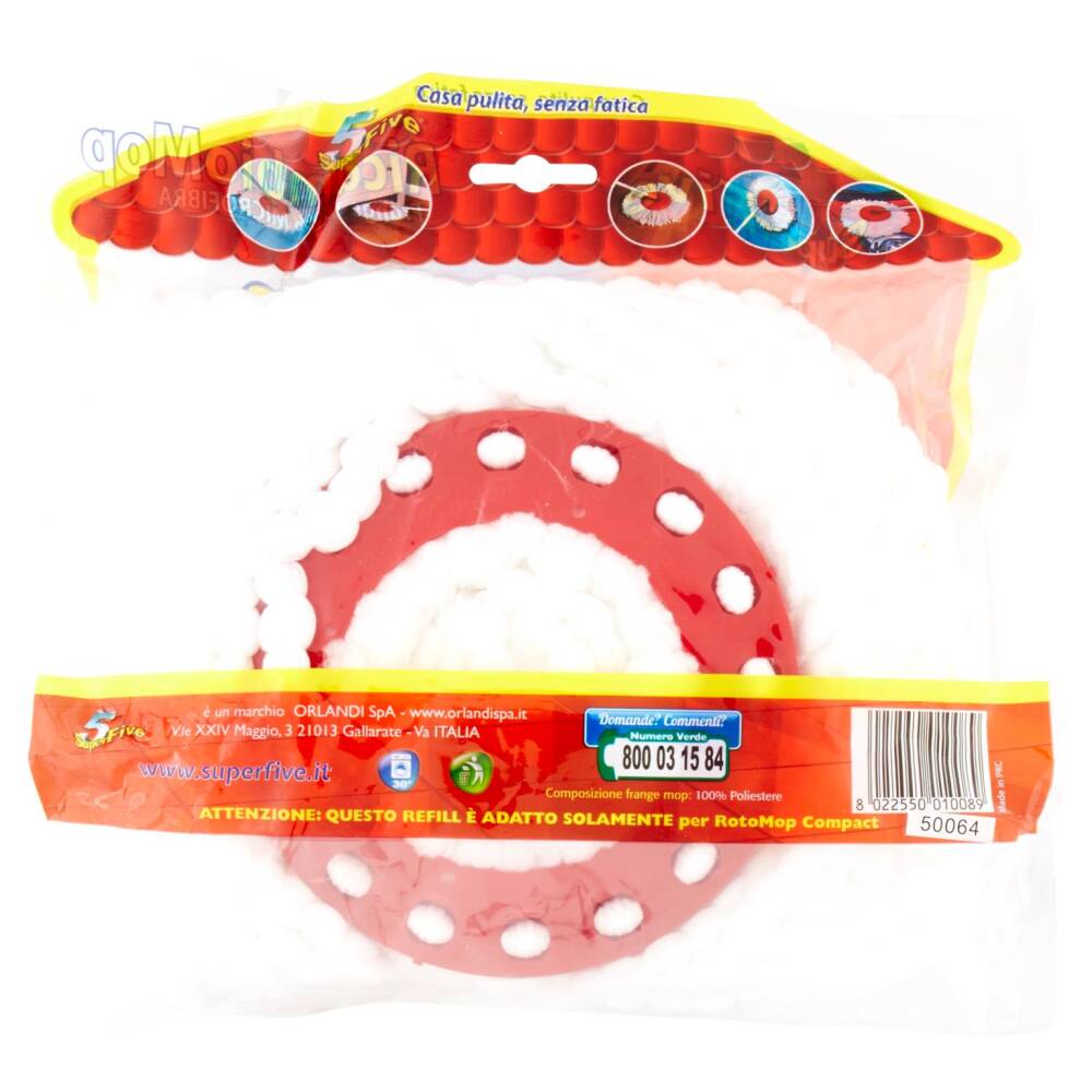 Ricambi Panni Microfibra Per Rotomop - 5 Pezzi Tondi Per Super Five E Gira Strizza 360