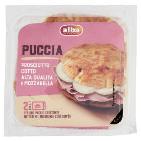 alba Tramezzini Puccia Prosciutto Cotto Alta Qualità e Mozzarella 180 g