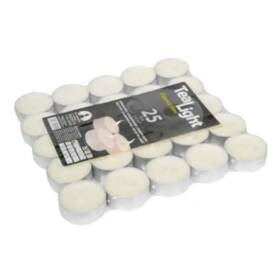 Candele tealight bianche, confezione da 25 pz